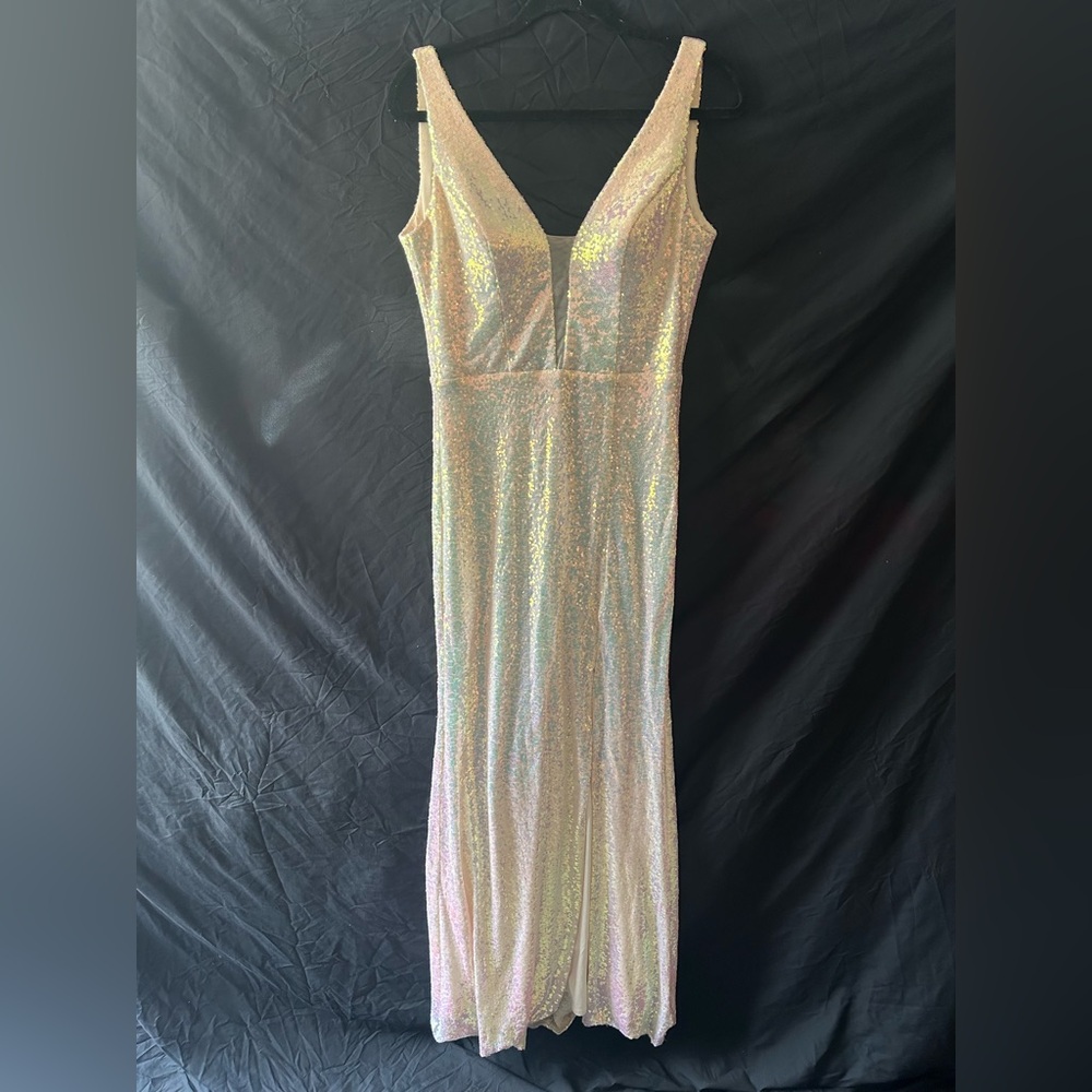 Gianni Bini Iridescent Sequin Prom Dress